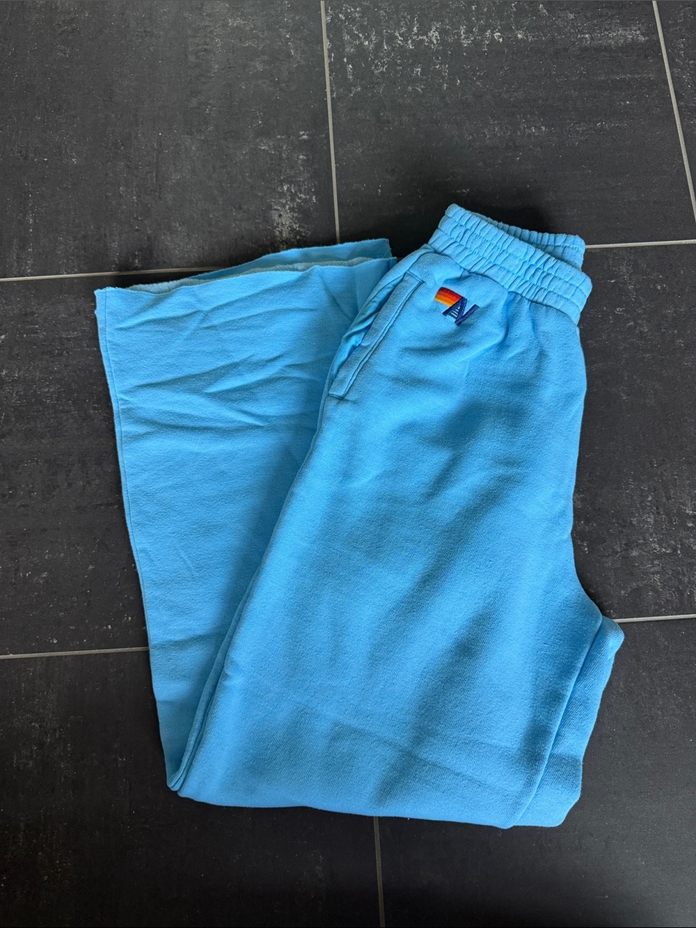 Aviator Nation Baby Blue Wide leg Sweatpants size small